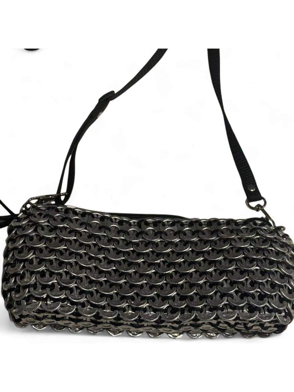 Handcrafted Silver Metal Ring Crossbody Shoulder Bag
